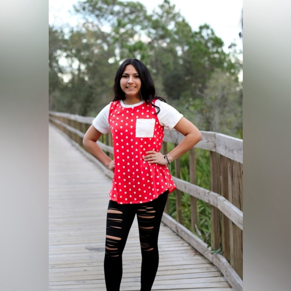 Perfect Peach Women's Heart Casual Top | Sz S NWOT